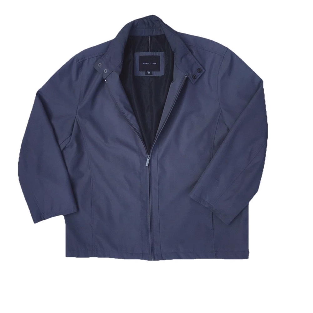 90s Men's Harrington Jacket Full Zip L Slate Gray Bomber Style Lightweight Wear